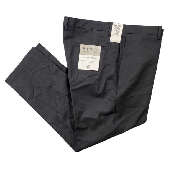 Kenneth Cole Other - Kenneth Cole Slim-Fit Dress Pants Mens 38 x 29 Black Shadow Check Flex NEW